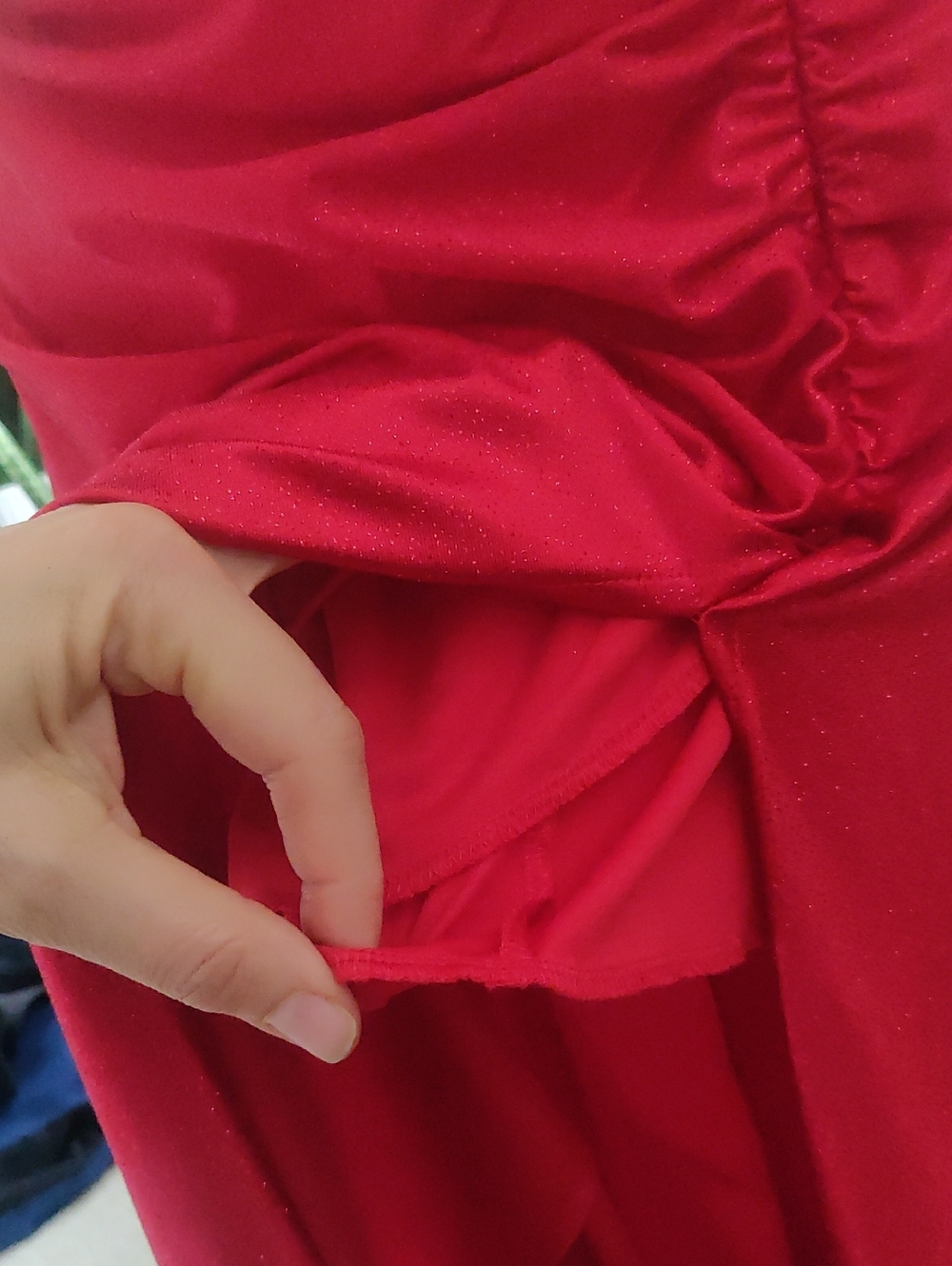 New!Red One-Shoulder Ruffled Evening Gown Fitted Ruffle Front Slit Y2K Cottageco - Picture 4 of 12